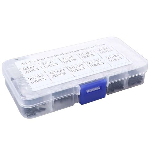 1000pcs Micro Self Tapping Screws Pan Head M1 M2 M1.4 M1.7 Black Laptop Computer Screws in Saudi Arabia