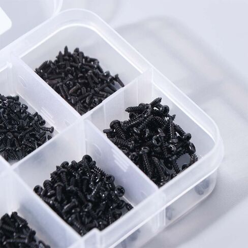 1000pcs Micro Self Tapping Screws Pan Head M1 M2 M1.4 M1.7 Black Laptop Computer Screws in Saudi Arabia