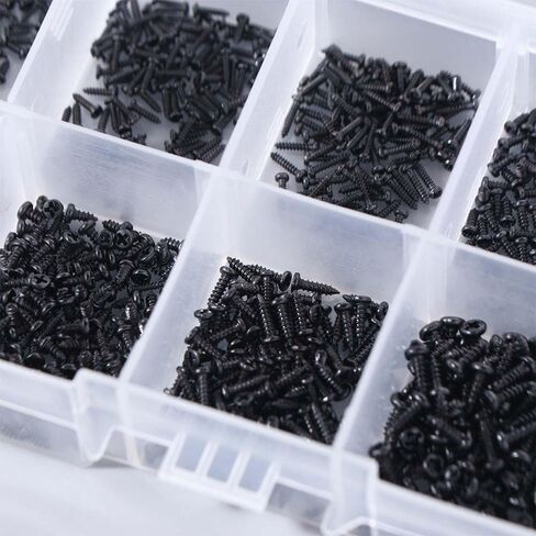 1000pcs Micro Self Tapping Screws Pan Head M1 M2 M1.4 M1.7 Black Laptop Computer Screws in Saudi Arabia