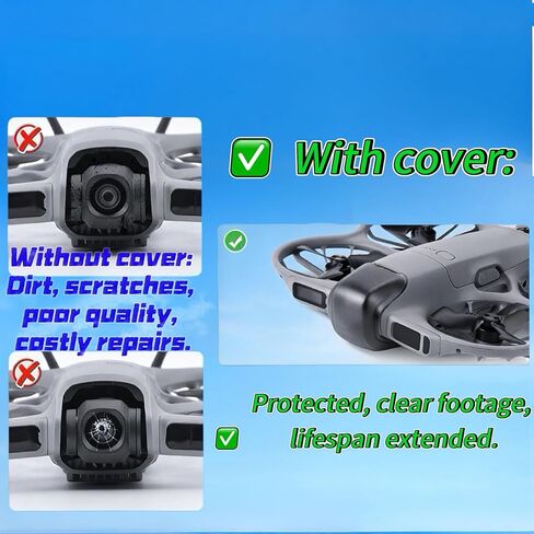 غطاء عدسة مكون من قطعتين لأغطية حماية DJI Neo 2 Gimbal - مقاومة للخدش، غطاء من البولي كربونات الشفاف لتخزين الحافظة الأصلية in Kuwait