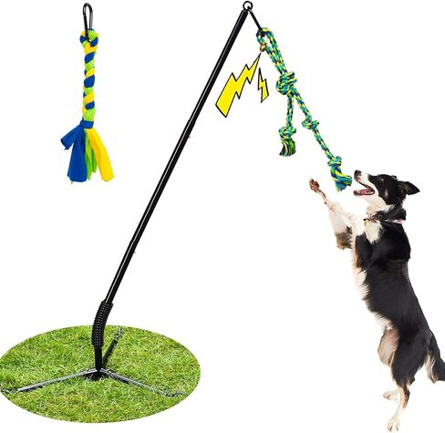 Tether Tug Outdoor Dog Toy,Tug of War Dog Toy for Self Play Interactive Pull Toy for Park,Yard, Lawn Rope Toys for Medium and Large Dogs to Keep Them Busy in Saudi Arabia