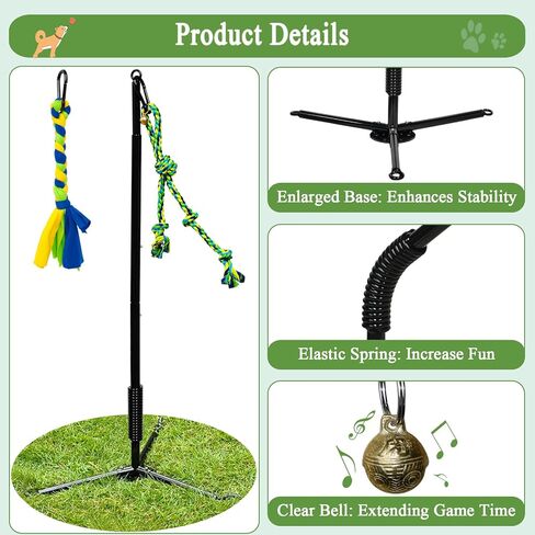 Tether Tug Outdoor Dog Toy,Tug of War Dog Toy for Self Play Interactive Pull Toy for Park,Yard, Lawn Rope Toys for Medium and Large Dogs to Keep Them Busy in Saudi Arabia