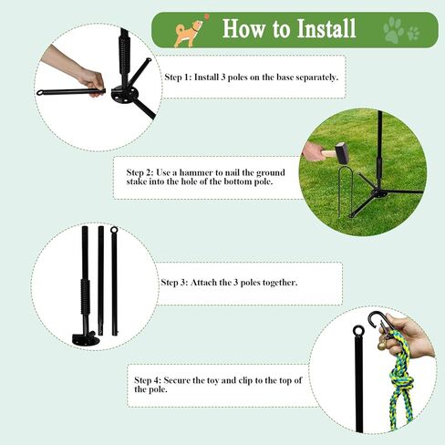 Tether Tug Outdoor Dog Toy,Tug of War Dog Toy for Self Play Interactive Pull Toy for Park,Yard, Lawn Rope Toys for Medium and Large Dogs to Keep Them Busy in Saudi Arabia