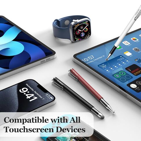 Stylus Pens for Touchscreens,MEKO 3 Pack 2 in 1 High Sensitivity Capacitive Stylus, Thin Rubber Tip, Compatible with iPad,Switch, iPhone, Android, Tablet, Laptop, Microsoft Surface, Chromebook in Saudi Arabia