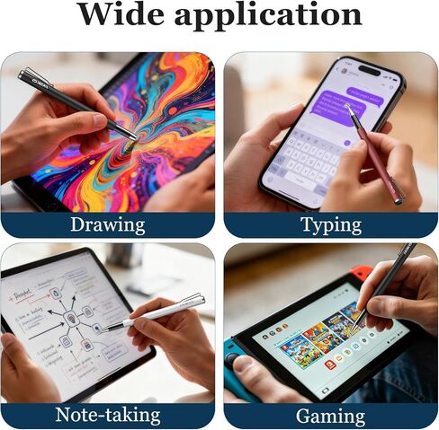 Stylus Pens for Touchscreens,MEKO 3 Pack 2 in 1 High Sensitivity Capacitive Stylus, Thin Rubber Tip, Compatible with iPad,Switch, iPhone, Android, Tablet, Laptop, Microsoft Surface, Chromebook in Saudi Arabia