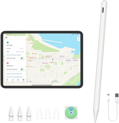 Findmy Stylus Pen for Apple iPad 2018-2026, iPad Pencil for iPad A16 10th/9th/8th/7th/6th Gen, iPad Air 11/13 M2/M3/5/4/3, Pro 11/12.9/13 M4, Mini 5/6/A17 Pro Digital Pen (No Wireless Charging) in Saudi Arabia