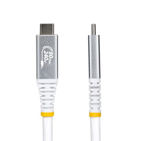 StarTech.com 1m (3.3ft) USB4 Cable, 80Gbps, USB-IF Certified USB-C Cable, 240W, 8K 120Hz/4K 240Hz DP2.1, Thunderbolt 4 Compatible, White in Saudi Arabia