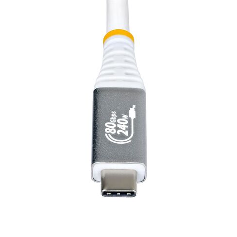 StarTech.com 1m (3.3ft) USB4 Cable, 80Gbps, USB-IF Certified USB-C Cable, 240W, 8K 120Hz/4K 240Hz DP2.1, Thunderbolt 4 Compatible, White in Saudi Arabia