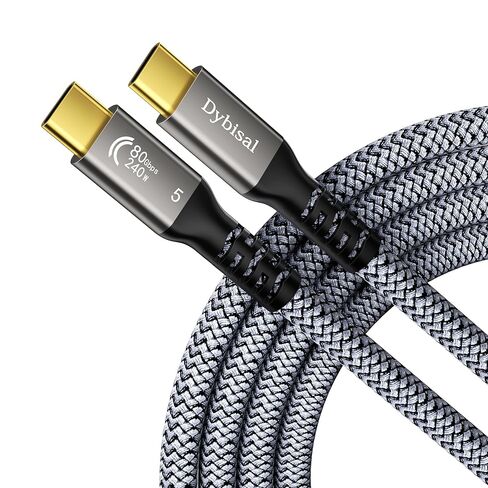 كابل Thunderbolt 5 بسرعة 80 جيجابت في الثانية متوافق مع 3.3FT، كابل USB4 2.0 مضفر 8K@165هرتز، 4K@540هرتز، عرض النطاق الترددي 120 جيجابت في الثانية، PD3.1 240W لـ iPhone 17، Mac mini، MacBook Pro، Galaxy، Thunderbolt 4، SSD، eGPU in Saudi Arabia