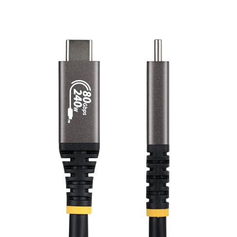 كابل StarTech.com 50 سم (1.6 قدم) USB4، 80 جيجابت في الثانية، كابل USB-C معتمد من USB-IF، 240 وات، 8K 120 هرتز/4K 240 هرتز DP2.1، متوافق مع Thunderbolt 4، أسود in Saudi Arabia