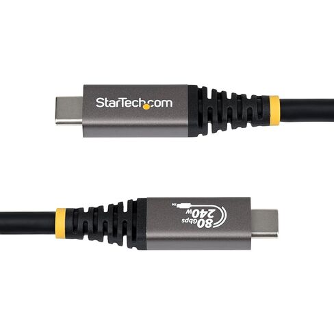 كابل StarTech.com 50 سم (1.6 قدم) USB4، 80 جيجابت في الثانية، كابل USB-C معتمد من USB-IF، 240 وات، 8K 120 هرتز/4K 240 هرتز DP2.1، متوافق مع Thunderbolt 4، أسود in Saudi Arabia