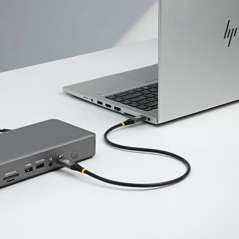 كابل StarTech.com 50 سم (1.6 قدم) USB4، 80 جيجابت في الثانية، كابل USB-C معتمد من USB-IF، 240 وات، 8K 120 هرتز/4K 240 هرتز DP2.1، متوافق مع Thunderbolt 4، أسود in Saudi Arabia
