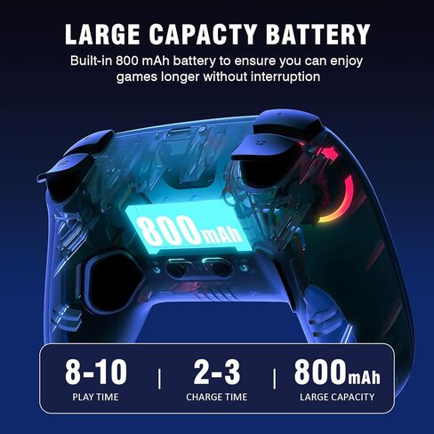 وحدة التحكم اللاسلكية Deepdawn لجهاز Nintendo Switch/Switch 2/Lite/OLED/PC - لوحة ألعاب مريحة مع Turbo، وأزرار قابلة للبرمجة، وإضاءة RGB، ووظيفة الاستيقاظ والاهتزاز المزدوج in Kuwait