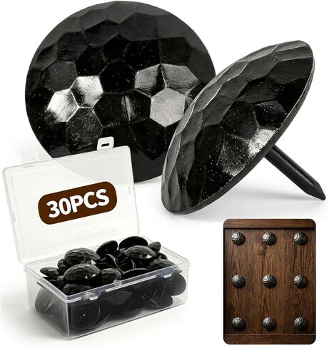 Black Clavos Decorative Nails - Iron Antique Rustic Fasteners for Wood Doors, Furniture, Gates, Shutters and Faux Wood Beams (30pcs, 1.5inch) in Saudi Arabia