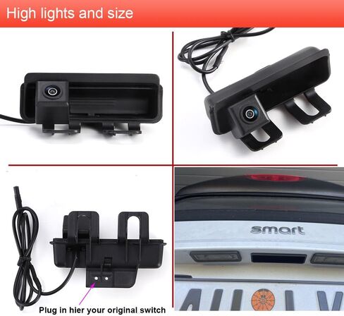 Super HD Car Backup Camera Reverse Parking vehichle Camera Replacement for Mercedes Benz Smart Fortwo Cabrio Coupe 451 2007/01-2021/12 Waterproof Night Vision in Saudi Arabia