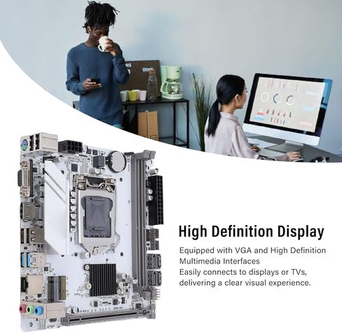 ciciglow Computer Motherboard, H510 ITX Motherboard LGA 1200 Support Dual Channel DDR4 64GB Mini ITX Desktop Board with M.2 NVMe Slot and PCIe 3.0 x16 in Saudi Arabia