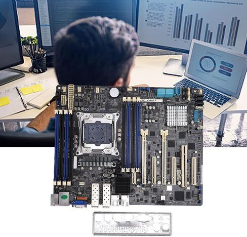 Server Motherboard, Fit for LGA2011 3 Socket Single CPU Support E5 1600 2600 v3 v4 Series, with 8 DDR4 DIMM Slots and 7 PCIe 3.0 x16 Slots in Saudi Arabia