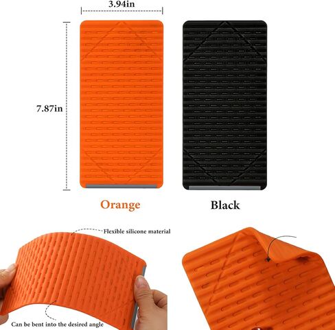 Universal Flexible Silicone Phone Holder Stand - Multi-Angle Foldable Tablet Holder & Laptop Riser - Portable Travel Essentials for Airplane, Office & Home - Non-Slip, Heat Dissipation Design,Orange in Saudi Arabia