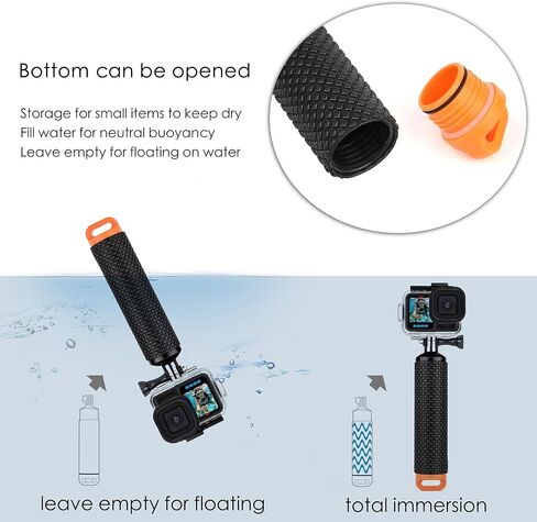 196FT/60M Waterproof Housing Case with Floating Hand Grip for GoPro Hero 13/12/11/10/9 Black, Protective Underwater Diving Housing Shell with Cold Shoe Mounts for Light/Microphone Accessories in Saudi Arabia