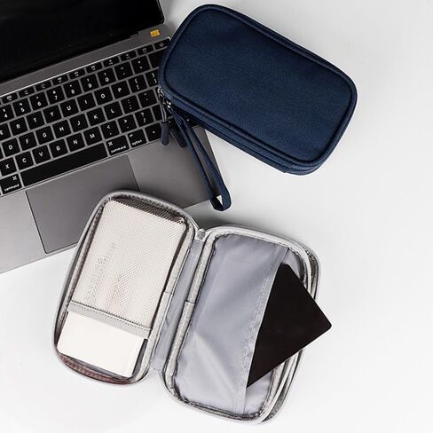 Travel Electronics Organizer Waterproof Cable Organizer Bag for Electronic Accessories Double Layer Large Shockproof Cable Storage Bag in Saudi Arabia