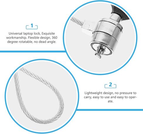 2 Sets Laptop Security Cable Locks with Keys 1.12m Anti-Theft Notebook and Computer Cable Lock for Office and Home Use in Saudi Arabia