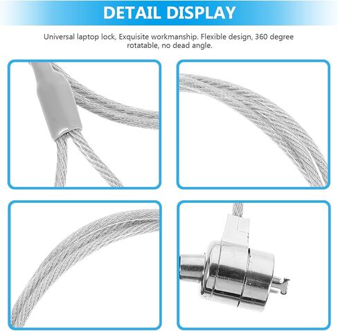 2 Sets Laptop Security Cable Locks with Keys 1.12m Anti-Theft Notebook and Computer Cable Lock for Office and Home Use in Saudi Arabia