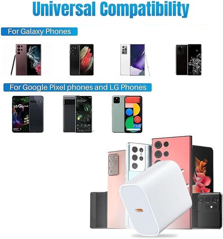 3 عبوات شاحن USB C بقوة 40 وات شحن سريع مع كابل USB C بطول 6 أقدام، شاحن من النوع C لأجهزة iPhone 17/17 Pro/17 Pro Max/16/15/15 Pro Max، شاحن سريع لأجهزة iPhone، وشواحن USB-C لأجهزة USB-C in Kuwait