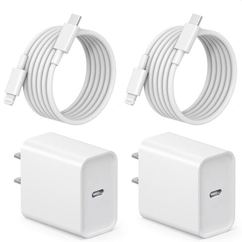 شاحن iPad شحن سريع معتمد من Apple MFi 2-Pack 20W USB C شاحن 6.6ft كابل Lightning لأجهزة iPad 9th/8th/7th/6th/5th Generation، iPhone 14/13/12/11 in Kuwait