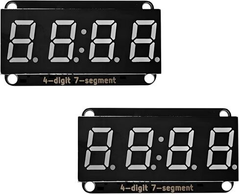 2 حزمة كبيرة 0.8 بوصة I2C وحدة عرض LED مكونة من 4 أرقام و7 قطاعات، تدعم الكسور العشرية والساعة، I2C، أنبوب رقمي، متوافق مع Arduino ESP32 Raspberry Pi، متوافق مع HT16K33 in Kuwait