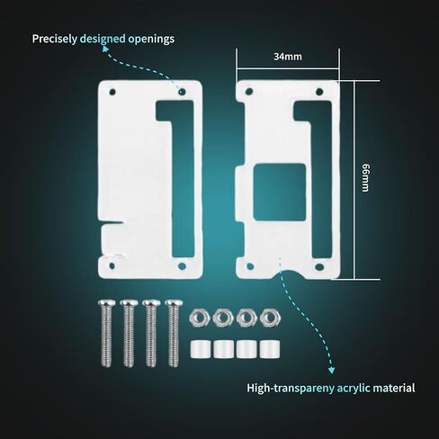 iRasptek Basic Kit for Raspberry Pi Zero 2 W with Acrylic Case,Mini HD-HD Adapter,Heatsink,Pin Header,Micro USB OTG Cable,Screwdriver| Ideal for DIY, IoT and STEM Projects in Saudi Arabia