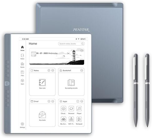 حزمة الكمبيوتر اللوحي الورقي Penstar eNote 2، جهاز لوحي للكتابة بالقلم مقاس 10.3 بوصة فقط، مفكرة رقمية للكمبيوتر الدفتري الإلكتروني، قارئ حبر إلكتروني 300 نقطة في البوصة 4 جيجابايت 128 جيجا مع غطاء فوليو وأقلام B5 (متجدد) in Saudi Arabia