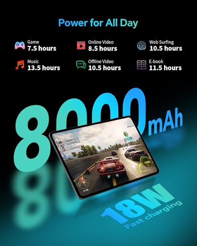 تابلت تيكلاست T60Pro مقاس 12 بوصة 2K مع 4 مكبرات صوت ستيريو، أندرويد 15، ذاكرة وصول عشوائي 20 جيجابايت + ذاكرة وصول عشوائي 128 جيجابايت (قابلة للتوسيع 1 تيرابايت)، هيليو G99، شحن سريع 8000 مللي أمبير في الساعة، كاميرا 13 ميجابكسل، 5 جيجا واي فاي، نظام تحد in Kuwait