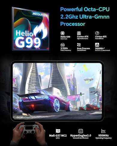 تابلت تيكلاست T60Pro مقاس 12 بوصة 2K مع 4 مكبرات صوت ستيريو، أندرويد 15، ذاكرة وصول عشوائي 20 جيجابايت + ذاكرة وصول عشوائي 128 جيجابايت (قابلة للتوسيع 1 تيرابايت)، هيليو G99، شحن سريع 8000 مللي أمبير في الساعة، كاميرا 13 ميجابكسل، 5 جيجا واي فاي، نظام تحد in Kuwait