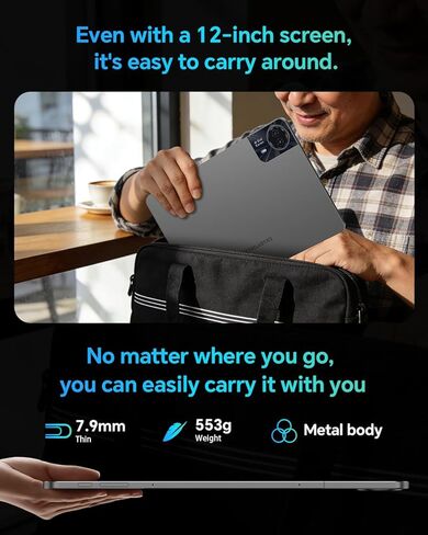 تابلت تيكلاست T60Pro مقاس 12 بوصة 2K مع 4 مكبرات صوت ستيريو، أندرويد 15، ذاكرة وصول عشوائي 20 جيجابايت + ذاكرة وصول عشوائي 128 جيجابايت (قابلة للتوسيع 1 تيرابايت)، هيليو G99، شحن سريع 8000 مللي أمبير في الساعة، كاميرا 13 ميجابكسل، 5 جيجا واي فاي، نظام تحد in Kuwait
