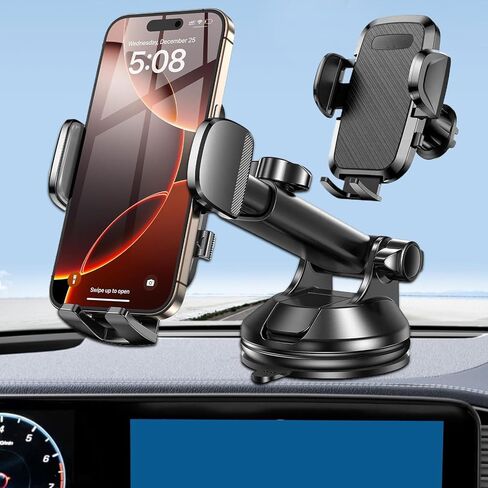 2 in 1 Car Phone Mount with Suction Cup and Air Vent Clip Dashboard and Vent Holder Adjustable Angle Smartphone Navigation in Saudi Arabia