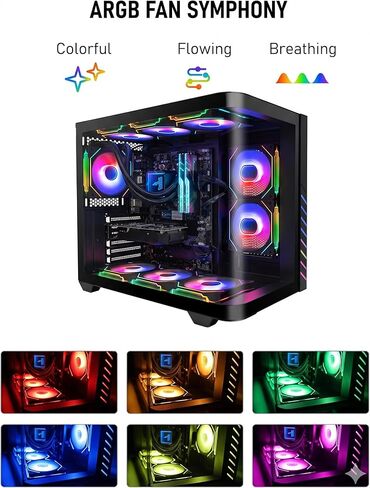 جهاز كمبيوتر مكتبي للألعاب مبرد سائل - Ryzen 7 8700F حتى 5.0 جيجا هرتز، GeForce RTX 4060 Ti، ذاكرة الوصول العشوائي DDR5 سعة 16 جيجابايت، 1 تيرابايت NVME، WiFi 6 & BT 5.4، 9 × مراوح ARGB، Windows 11، لوحة مفاتيح وماوس ميكانيكية in Kuwait