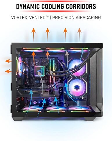 جهاز كمبيوتر مكتبي للألعاب مبرد سائل - Ryzen 7 8700F حتى 5.0 جيجا هرتز، GeForce RTX 4060 Ti، ذاكرة الوصول العشوائي DDR5 سعة 16 جيجابايت، 1 تيرابايت NVME، WiFi 6 & BT 5.4، 9 × مراوح ARGB، Windows 11، لوحة مفاتيح وماوس ميكانيكية in Kuwait