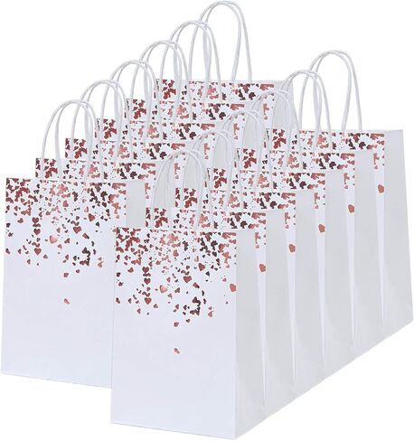 Cooraby 18 Pieces Paper Bags Bronzing Kraft Bag Hen Party Bags Bride Gift Birthday Bag with Handle for Wedding Parties Keepsake Night Celebrations (Color B) in Kuwait