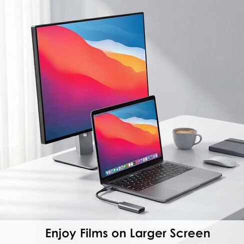 محول USB C إلى HDMI 4K@60 هرتز، موصل TypeC إلى HDTV مناسب لأجهزة iPhone 15 16 17 Pro Max وMacBook High Speed ​​Thunderbolt 3/4/5 in Saudi Arabia