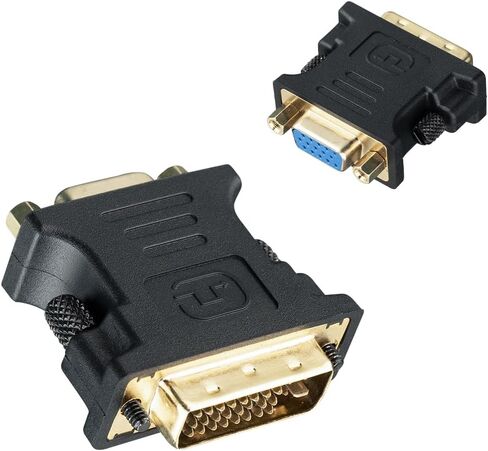VGA Female to DVI Male Bidirectional Converter Adapter, DVI-D 24+5 to VGA with Gold-Plated Cord, Support 1080P HDTV Dual Link for Monitor, 2 Pack in Saudi Arabia