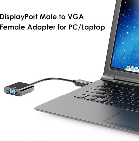 DisplayPort to VGA Adapter, DP to VGA Converter Display Port Male to VGA Female Suitable for Computer PC Desktop Laptop Projector in Saudi Arabia
