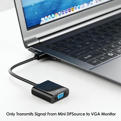 Mini DisplayPort to VGA Adapter, Mini DP Display Port to VGA Male to Female Converter Compatible with Thunderbolt ThinkPad SurfacePro PC in Saudi Arabia