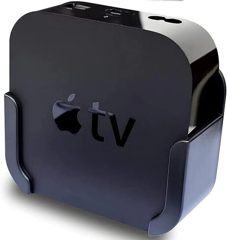 لحامل تلفزيون Apple خلف التلفزيون، يتم تثبيته على جدار التلفزيون لجهاز Apple TV 4K، متوافق مع جميع أجيال تلفزيون Apple، ABS متين مع لمعان - أسود in Kuwait