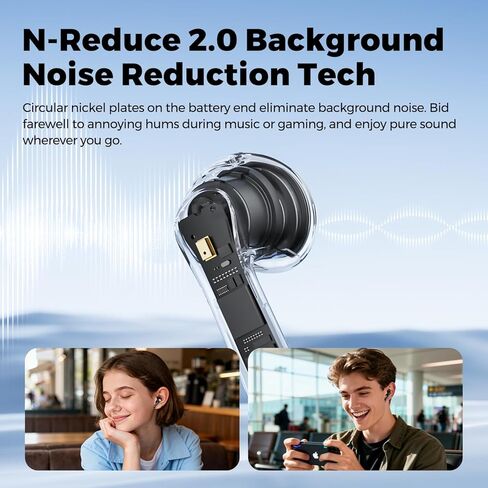 SoundPEATS Air6 HS Wireless Earbuds, Bluetooth 6.0, LDAC Hi-Res Audio for HiFi Sound, 13mm Dynamic Driver, Total 45H, Quick Charging, IPX5 Resistant, Comfortable Fit, ENC Noise Canceling, Support App in Saudi Arabia