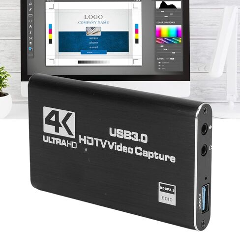 Zopsc 4K Audio Video Capture Card, 60Hz HDMI to USB 3.0 Video Capture Device for HDTV Game Live Broadcasting, Plug and Play in Saudi Arabia