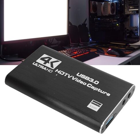 Zopsc 4K Audio Video Capture Card, 60Hz HDMI to USB 3.0 Video Capture Device for HDTV Game Live Broadcasting, Plug and Play in Saudi Arabia