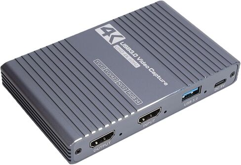بطاقة التقاط فيديو Pomya 4K 60 هرتز USB 3.0، تسجيل HDMI Loop Out 1080P 60FPS، مدخل ميكروفون صوتي 3.5 مم، جهاز التقاط الألعاب للتوصيل والتشغيل لكاميرا وحدة تحكم الكمبيوتر المتدفقة in Kuwait