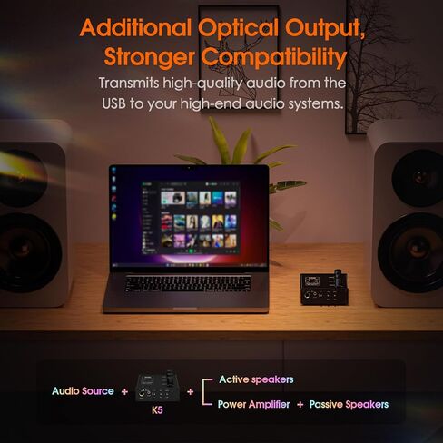 Douk Audio K5 PC DAC Headphone Amplifier Digital to Analog Converter with USB & Optical Input DSD256 for Amplifiers, Speakers, Mac, Computer (K5) in Saudi Arabia