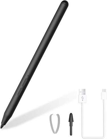 Magnetic Stylus Pen for Surface - 4096 Pressure, Eraser & Right-Click, Palm Rejection, Rechargeable, Compatible with Microsoft Surface Pro 11-3rd, Laptop/Book/Go 1-6, HP/ASUS/KoBo in Saudi Arabia