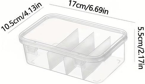 1Pc Large Capacity Data Cable Storage Box with Lid & 4 Compartments, Durable Plastic Organizer for Office & Home, Space Saving Desktop Storage for Cable & Daily Accessories Organization in Saudi Arabia